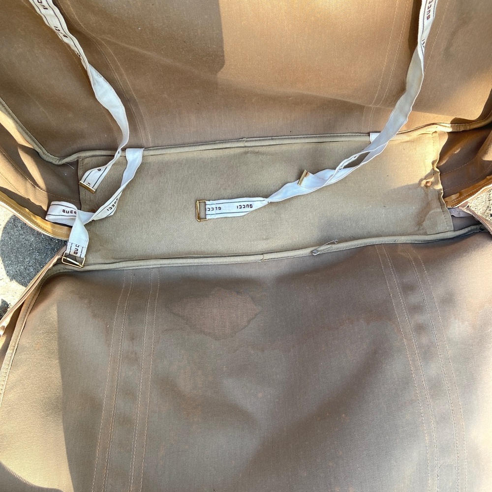 Vintage GUCCI Brown and Cream Luggage USED CONDITION CHECK PIC BEFORE PURCHASING - Picture 4 of 13